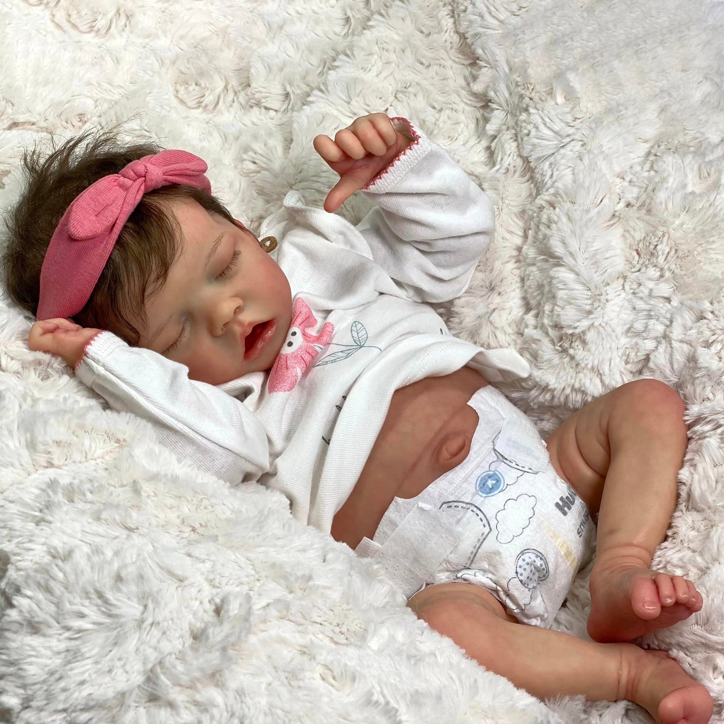 [Heartbeat💖 & Sound🔊] 17" Look Real Lifelike Newborn Silicone Vinyl Sleeping Reborn Baby Doll Girl Named Twinla