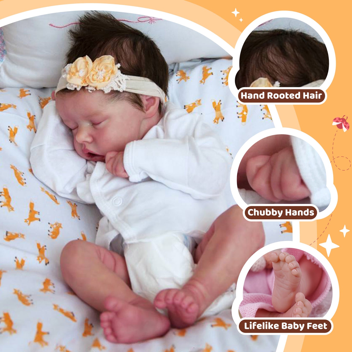 [Special Discount]12'' Realistic Asleep Beautiful Affordable Lifelike Reborn Baby Girl Ruth By Dollreborns®