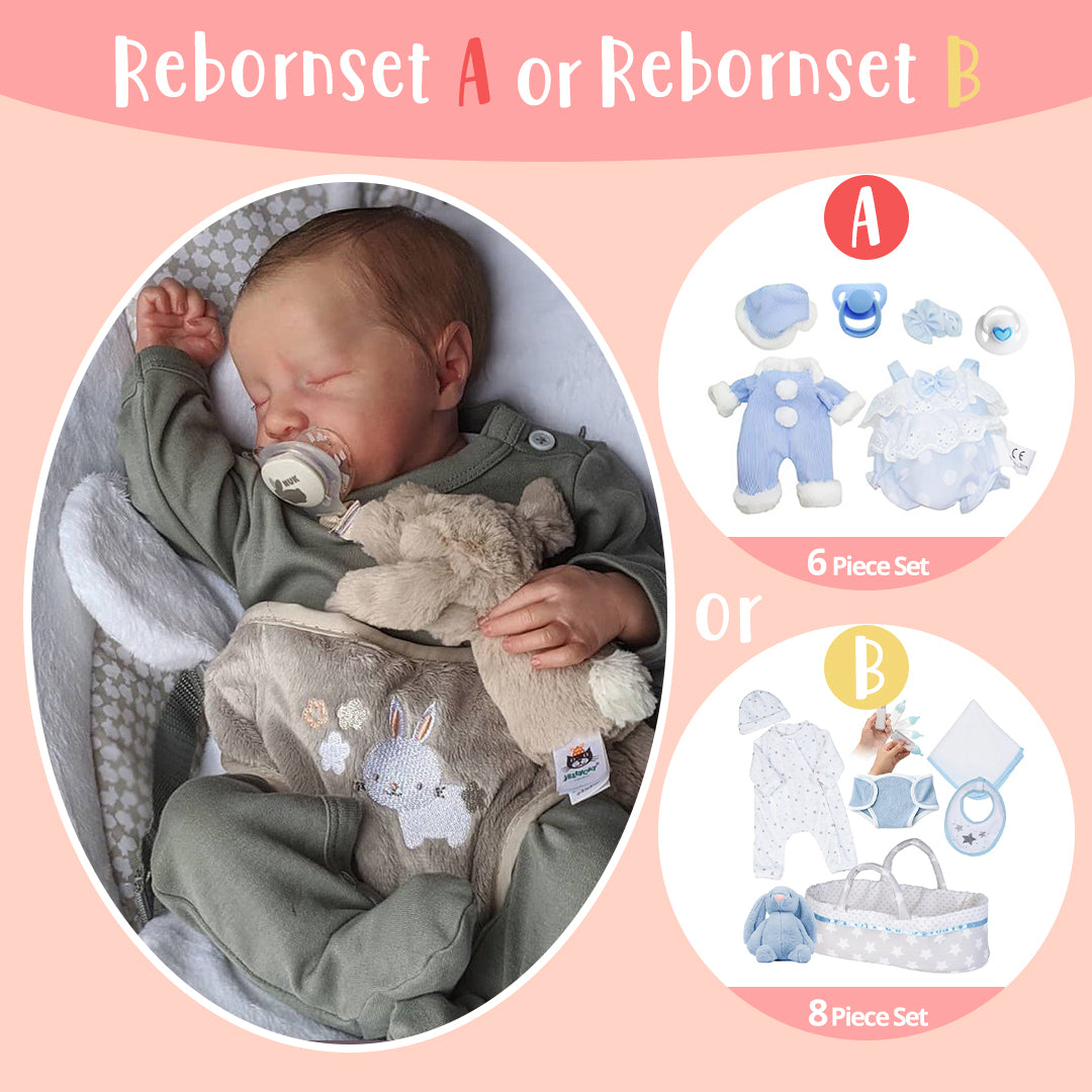 Realistic 12'' Real Lifelike Nateka Handsome Asleep Reborn Baby Boy For Girls By Dollreborns®