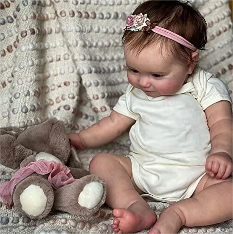 [Heartbeat💖 & Sound🔊] 6"/16"/20" Awake Handmade Reborn Baby Doll Realistic Reborn Baby Toddlers Girl Renee with Brown Hair