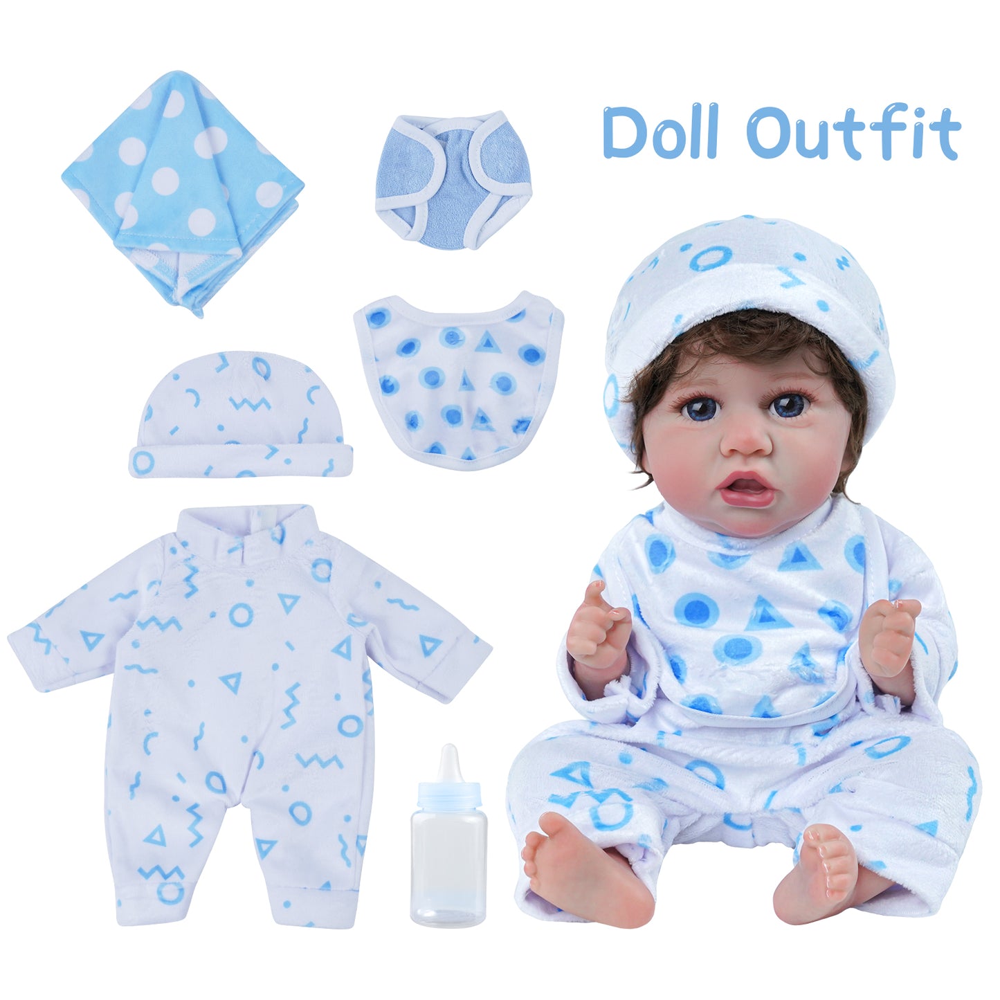 [Suitable for 12'' Boy] Time-Limited Offer! [EXTRA 10% OFF]Dollreborns® Adoption Reborn Baby Essentials-8pcs Gift Set