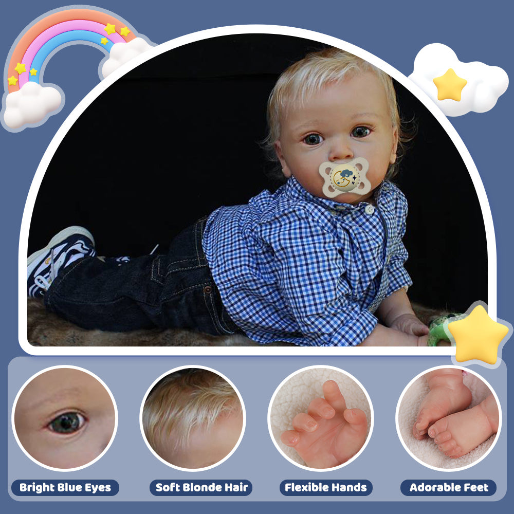 20" Reborn Baby Boy Doll With Blonde Hair,Toddler Boy Named Avery