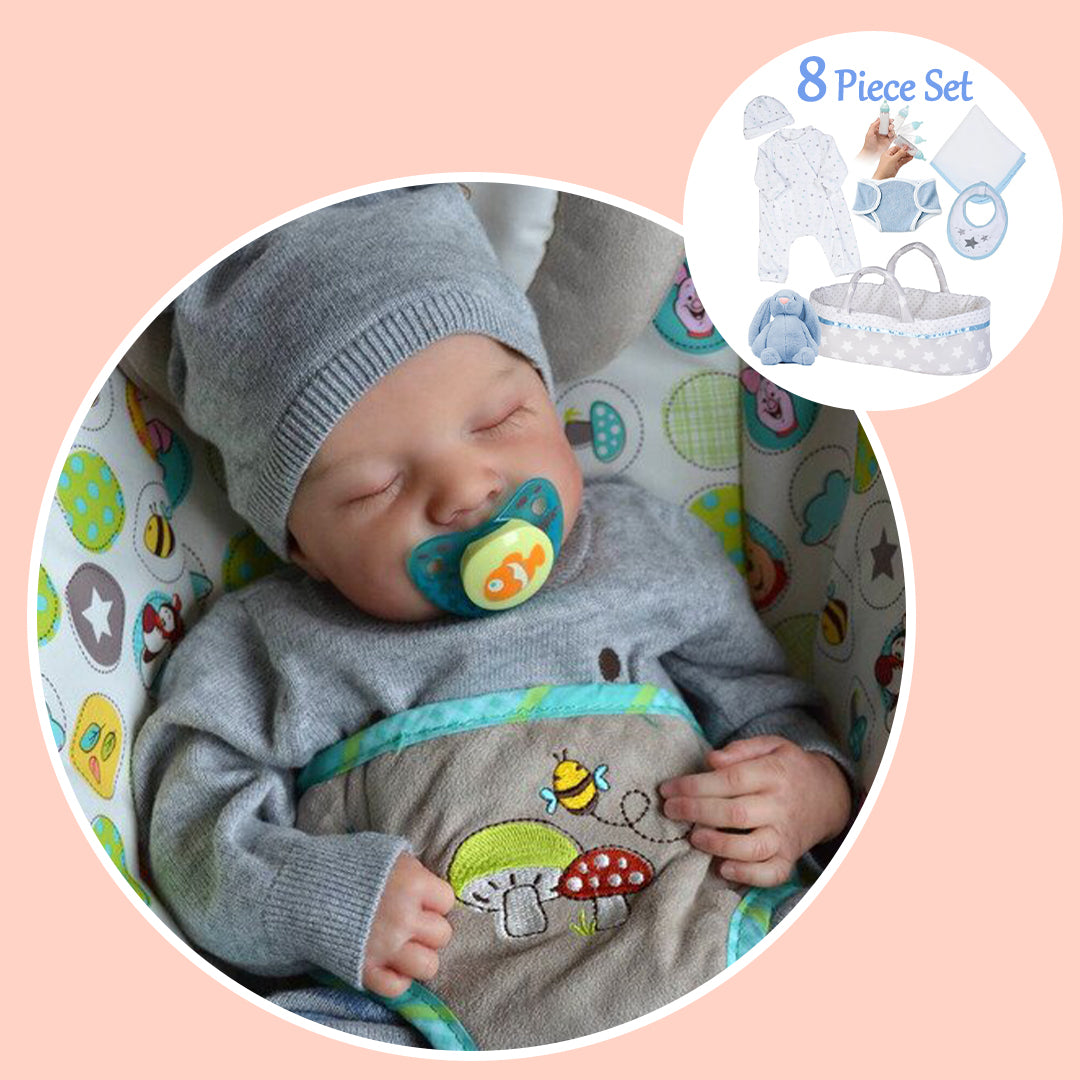 [Reborn Baby Boy] 12'' Lifelike Asleep Newborn Carley Handsome Full Body Silicone Vinyl Reborn Dolls By Dollreborns®