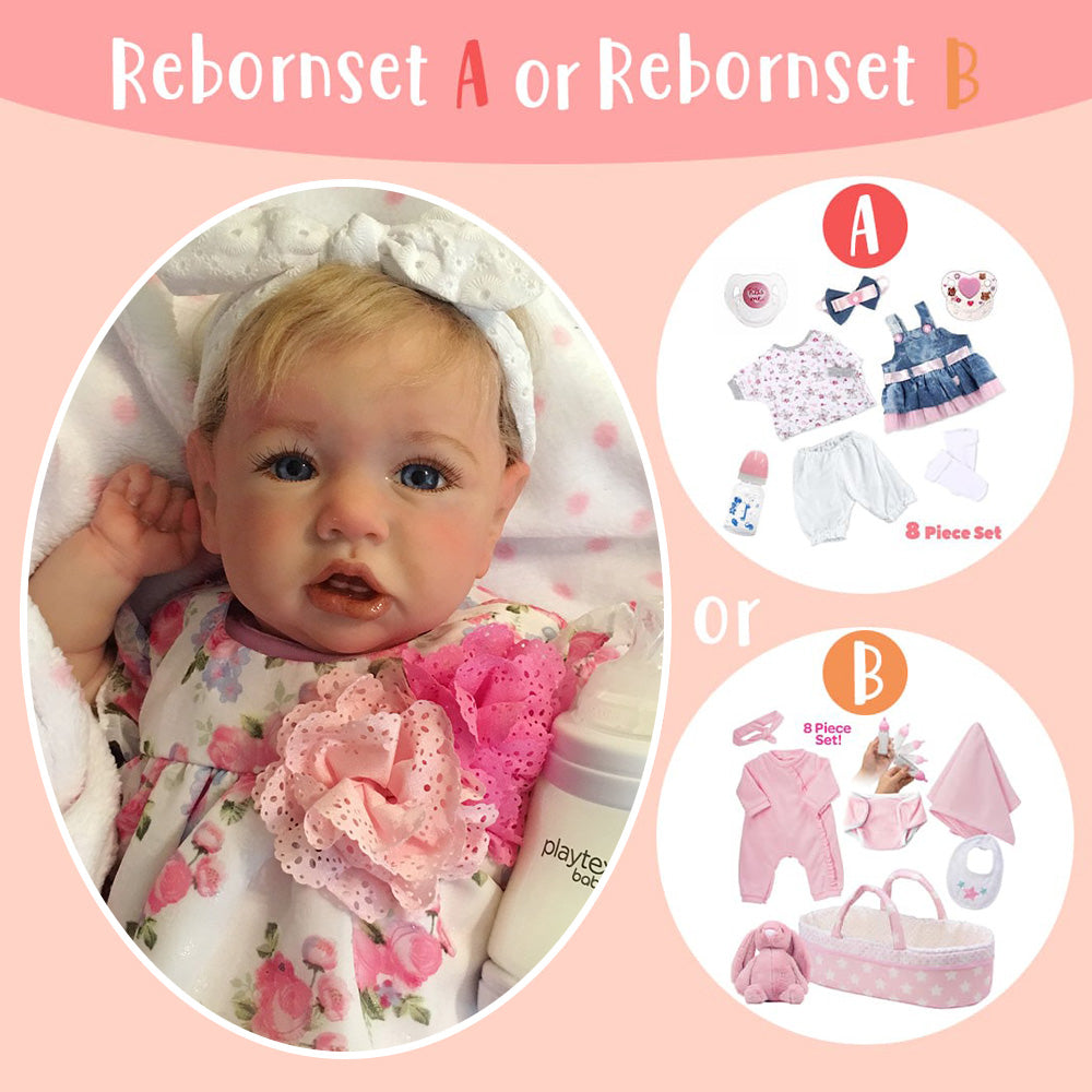 [Sweet Truly Baby Girl] Dollreborns®12'' Lifelike Nohren Touch Real Beautiful Awake Realistic Reborn Baby Doll Girl