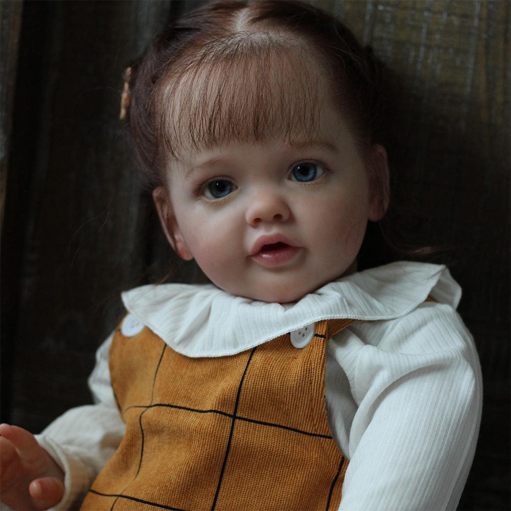 Reborns Silicone Vinyl Caucasian Baby 22" Cute Reborn Baby Girl Doll Bella