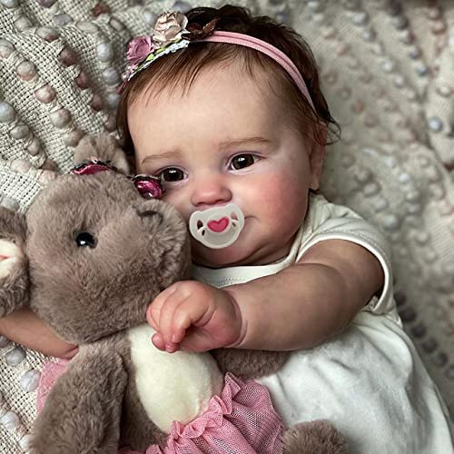 [Heartbeat💖 & Sound🔊] 20" Handmade Reborn Baby Open Eyes Doll Reborn Baby Toddlers Girl Etema with Brown Hair