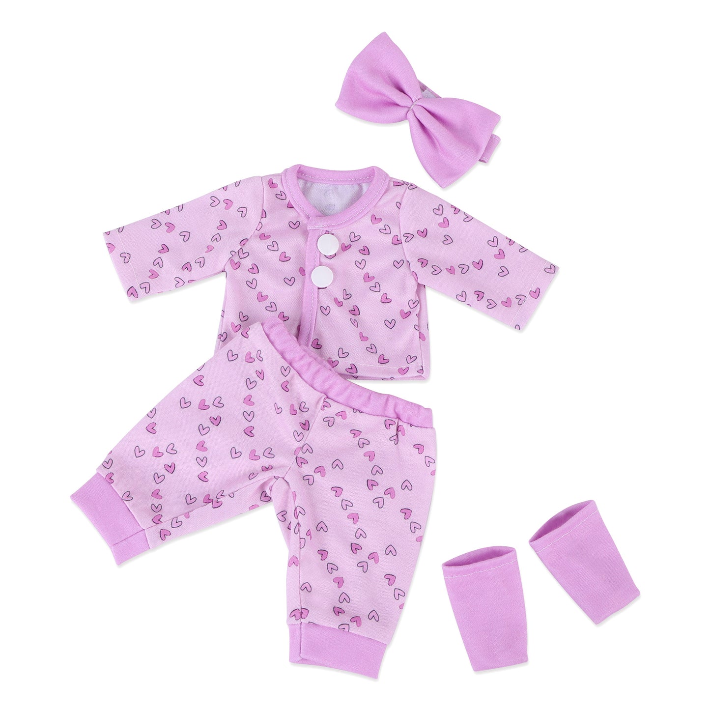 For 12" Reborn Baby Doll Pink and Purple Girl Love 4 Pieces Set Accessories