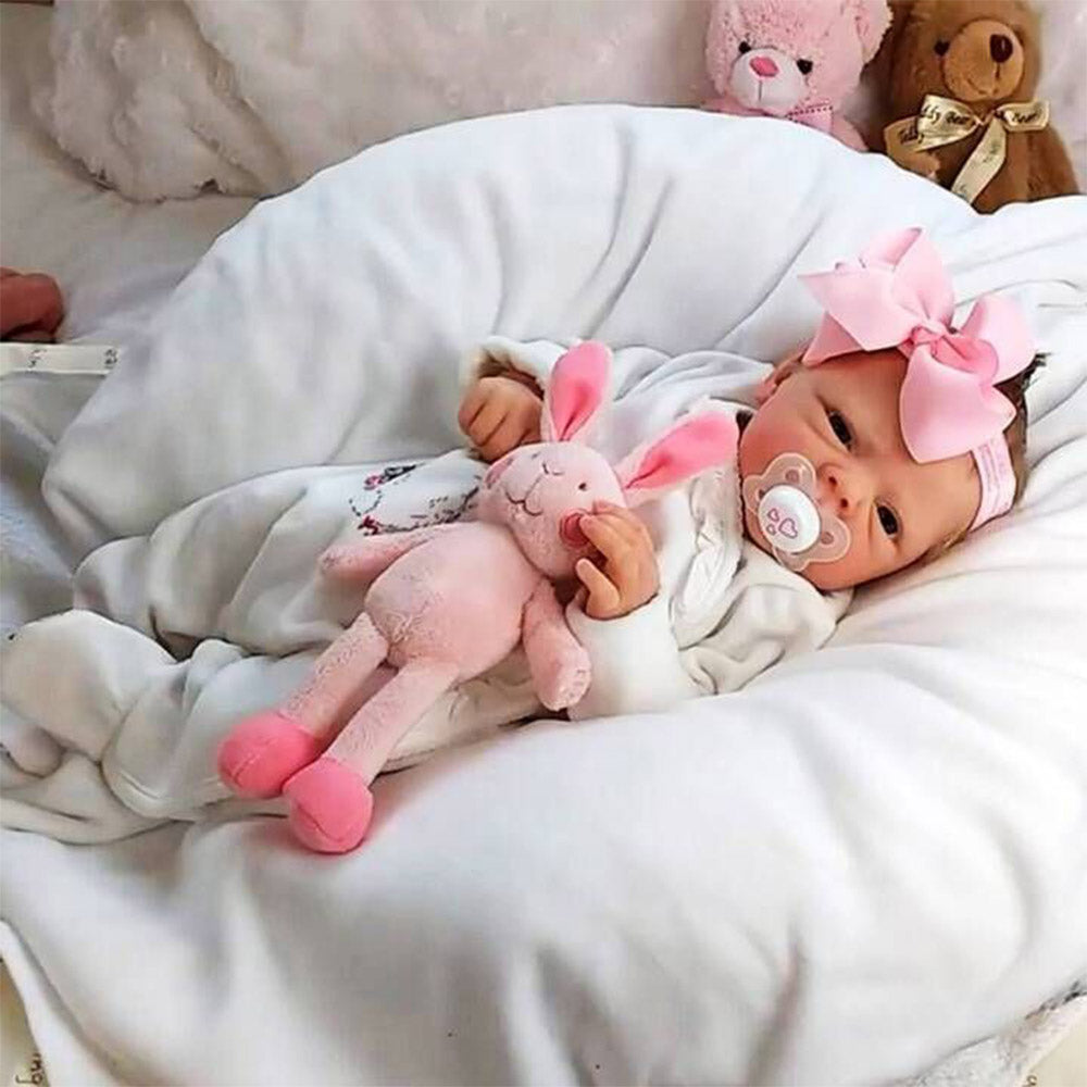 20''Realistic Reborn Newborns Girl Silicone Vinyl Body Baby Doll Named Gemma With Blonde Hair