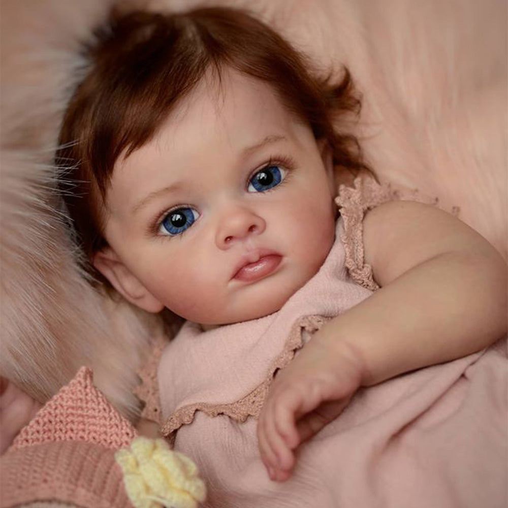 20" Reborn Baby Dolls Realistic Soft Weighted Body Truly Cloth Body Reborn Cute Toddler Baby Girl Matti