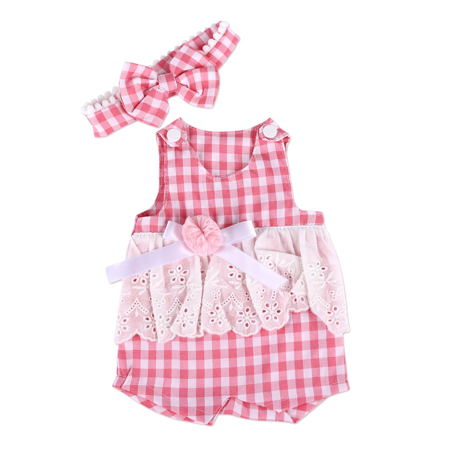 For 16" Full Body Silicone Baby Girl Doll Pink Clothing 2-Pieces Set Accessories