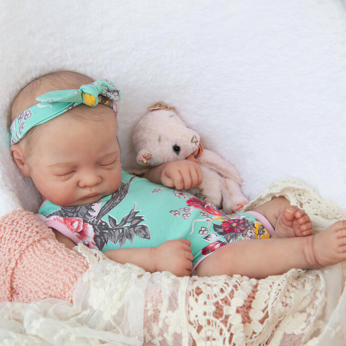 Handmade Baby Doll Girl Mae 20" Realistic New Upgraded Reborn Asleep Baby Doll Set,Gift for Kids By Dollreborns®