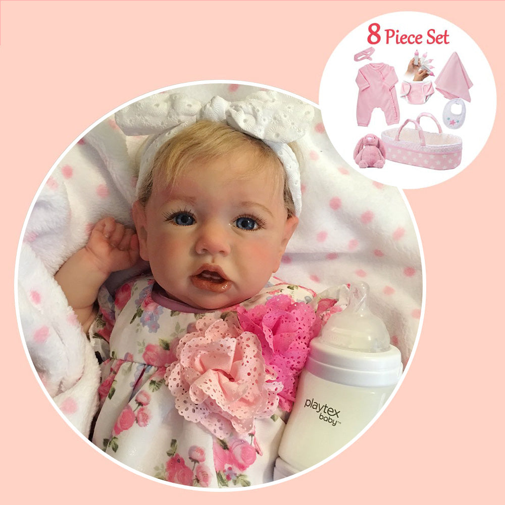 [Sweet Truly Baby Girl] Dollreborns®12'' Lifelike Nohren Touch Real Beautiful Awake Realistic Reborn Baby Doll Girl