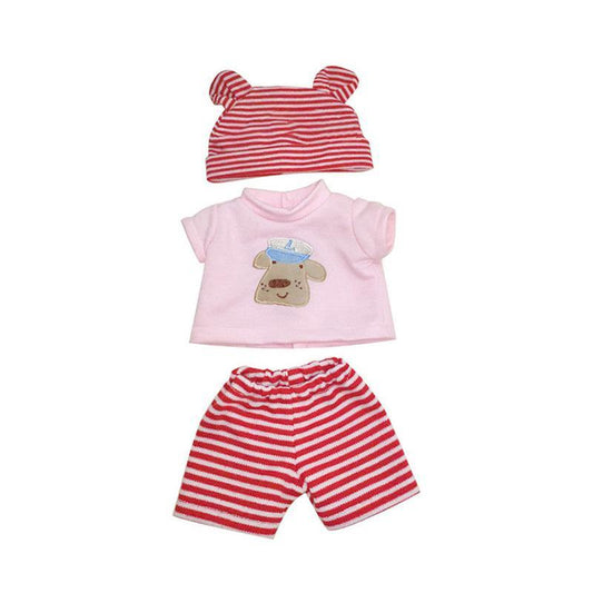 [Suitable for 12'' Mini doll] Dollreborns® Pure Handmade 3 Pcs Striped Unisex Baby Cotton Clothes Set