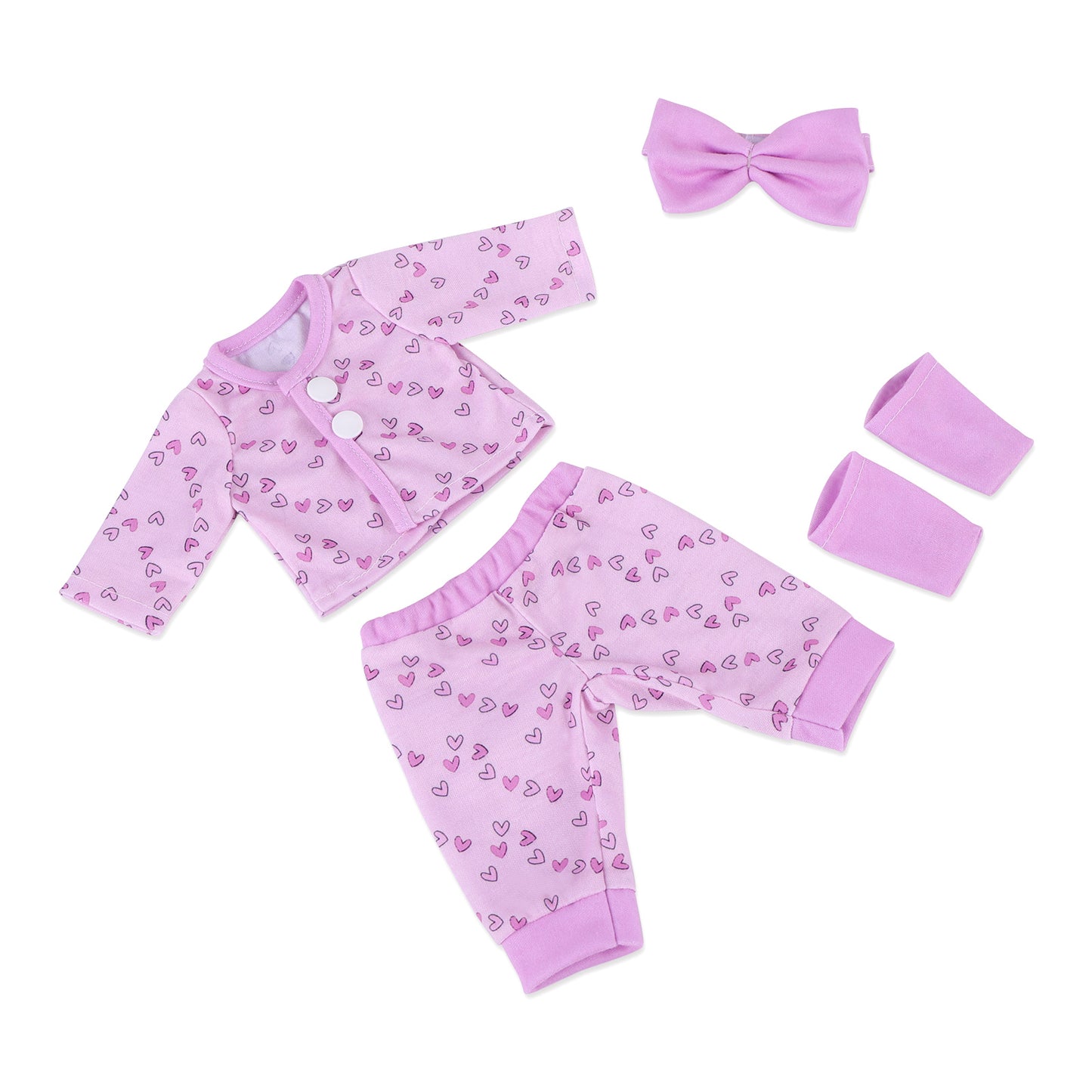 For 12" Reborn Baby Doll Pink and Purple Girl Love 4 Pieces Set Accessories