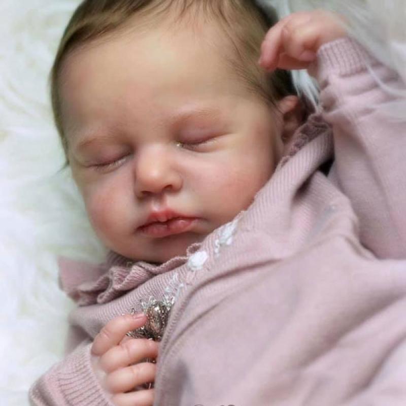 Dollreborns® Sleeping Dreams 20'' Verena Truly Realistic Newborn Reborn Baby Girl Doll with “Heartbeat” and Coos