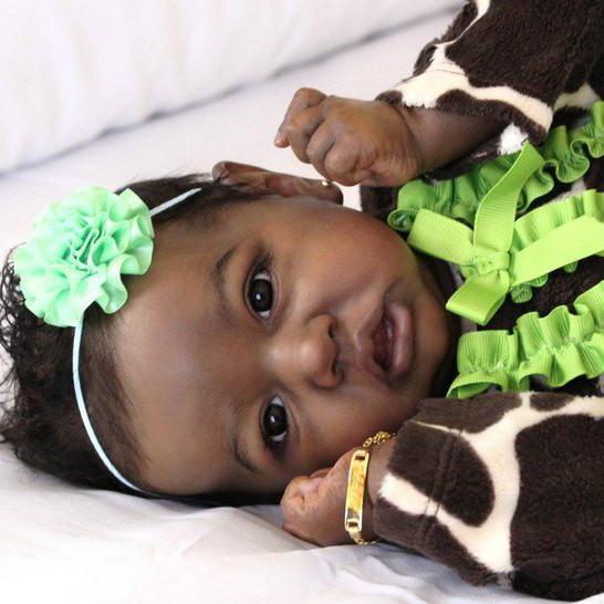 Dollreborns® Black Newborn Lifelike 12'' African American Super Realistic Reborn Baby Doll Girl Hayley Toy