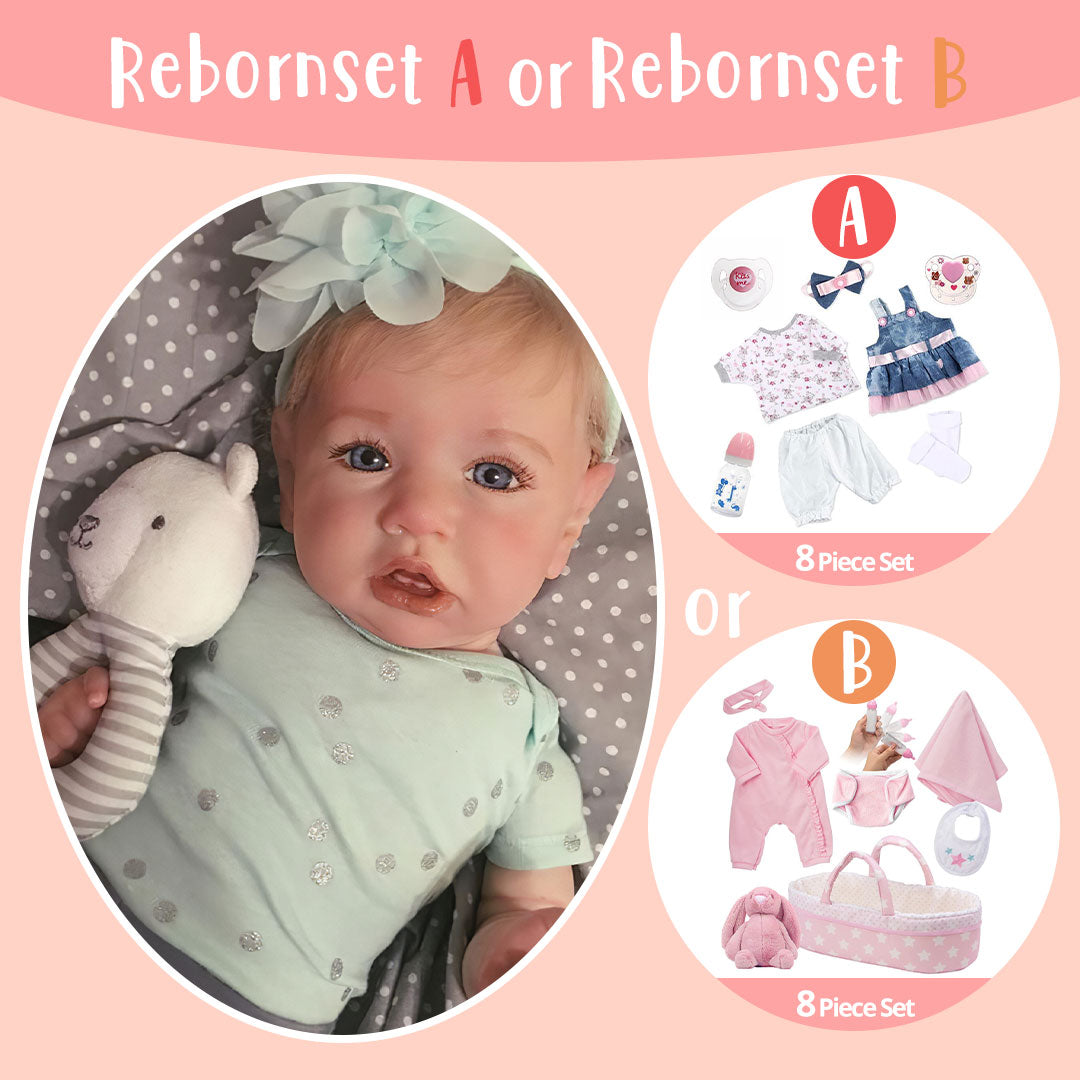 [Heartbeat& Sound] 20'' Real Lifelike Sweet Emma Handmade Cute Soft Silicone Reborn Baby Doll Girl By Dollreborns®