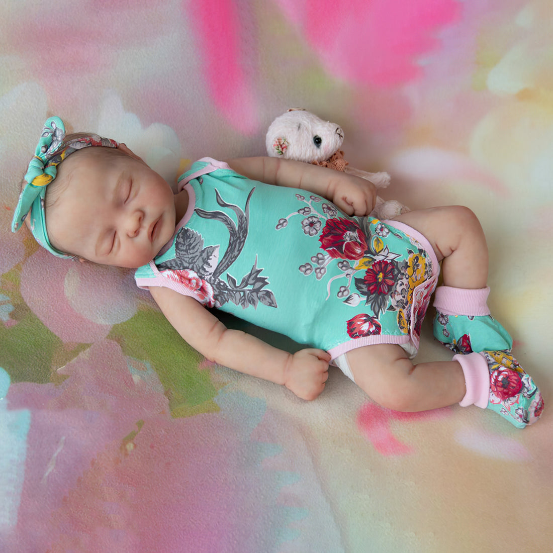 Handmade Baby Doll Girl Mae 20" Realistic New Upgraded Reborn Asleep Baby Doll Set,Gift for Kids By Dollreborns®