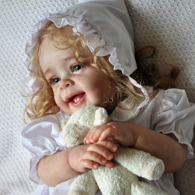 Eyes Blinking BABY!-20" Look Real Innocent and Cute Silicone Reborn Girl Doll Beryl With Blue Eyes and Blond Hair