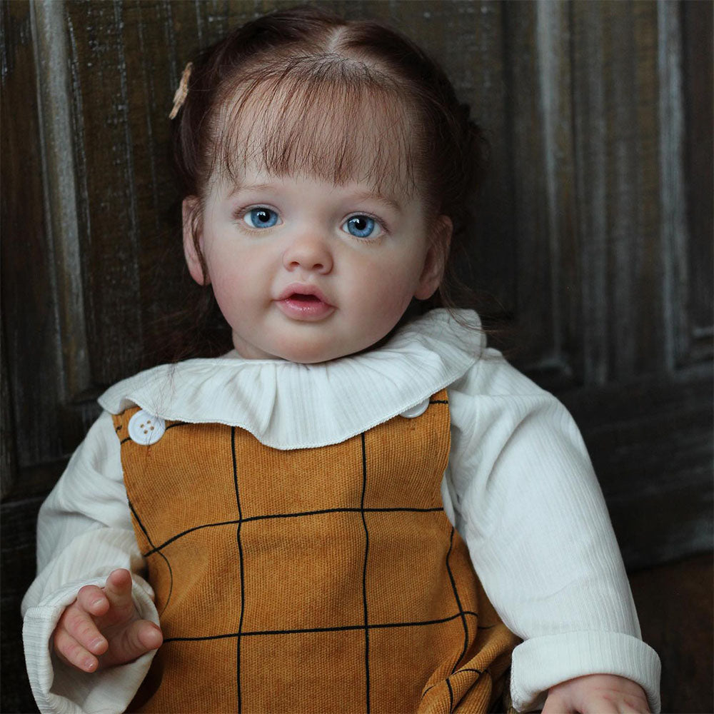 Reborns Silicone Vinyl Caucasian Baby 22" Cute Reborn Baby Girl Doll Bella