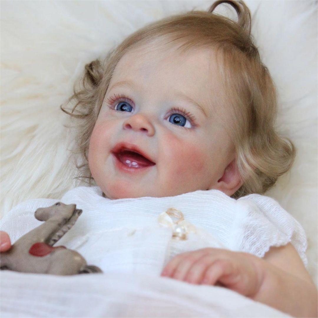 🌟Eyes can Open and Close-2024 New Arrival Function 20" Reborn Baby Doll Girl Hilary with Supple and Lush Blonde Hair& Delicate Reborn Gift Set