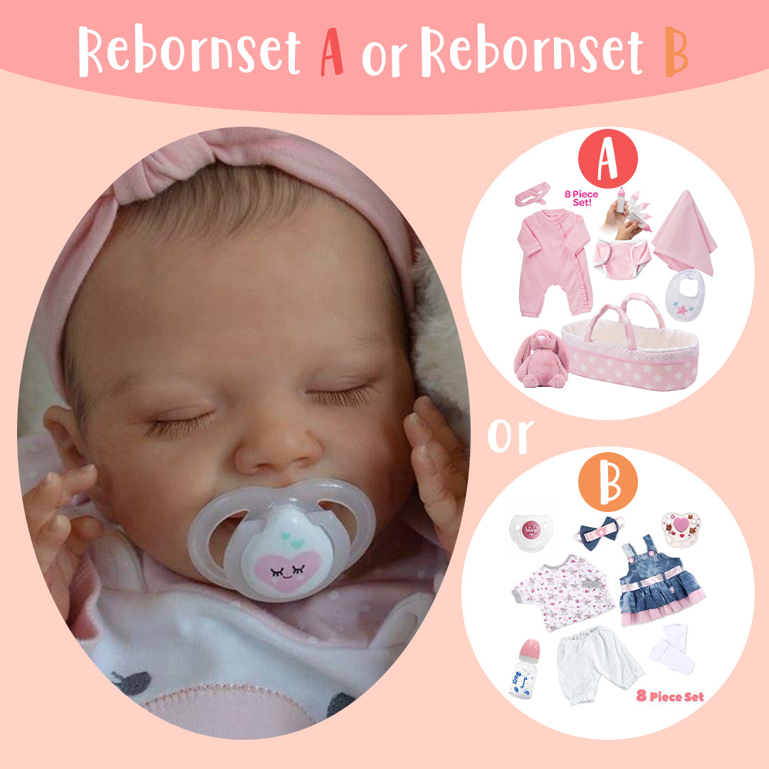 Real Mini Asleep Baby 12'' Realistic Reborn Baby Girl Sweet Truly Theresa Newly Crafted By Dollreborns®