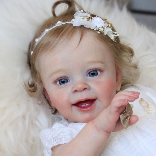 🌟Eyes can Open and Close-2024 New Arrival Function 20" Reborn Baby Doll Girl Hilary with Supple and Lush Blonde Hair& Delicate Reborn Gift Set