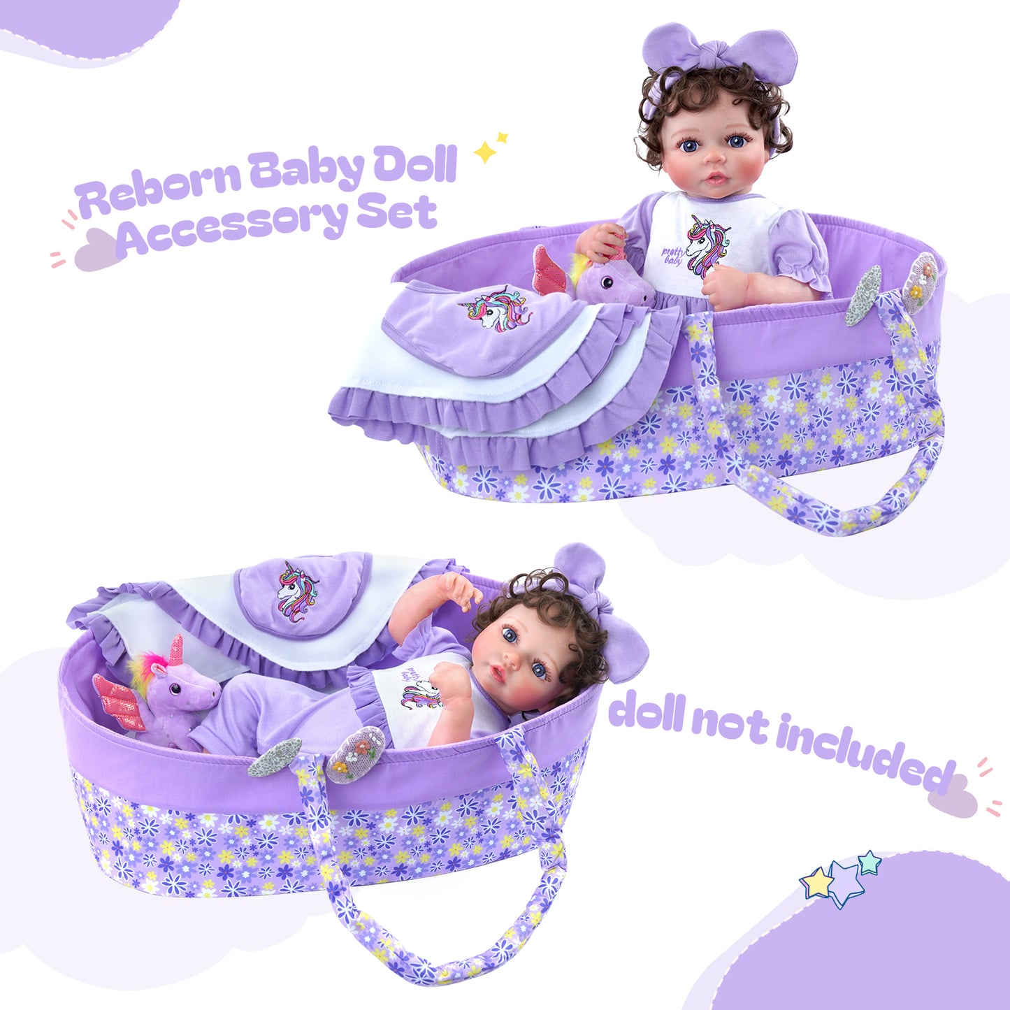 [Suitable for 17"-22'' Girl Dolls] Reborn Baby Essentials-8pcs Set Accessories