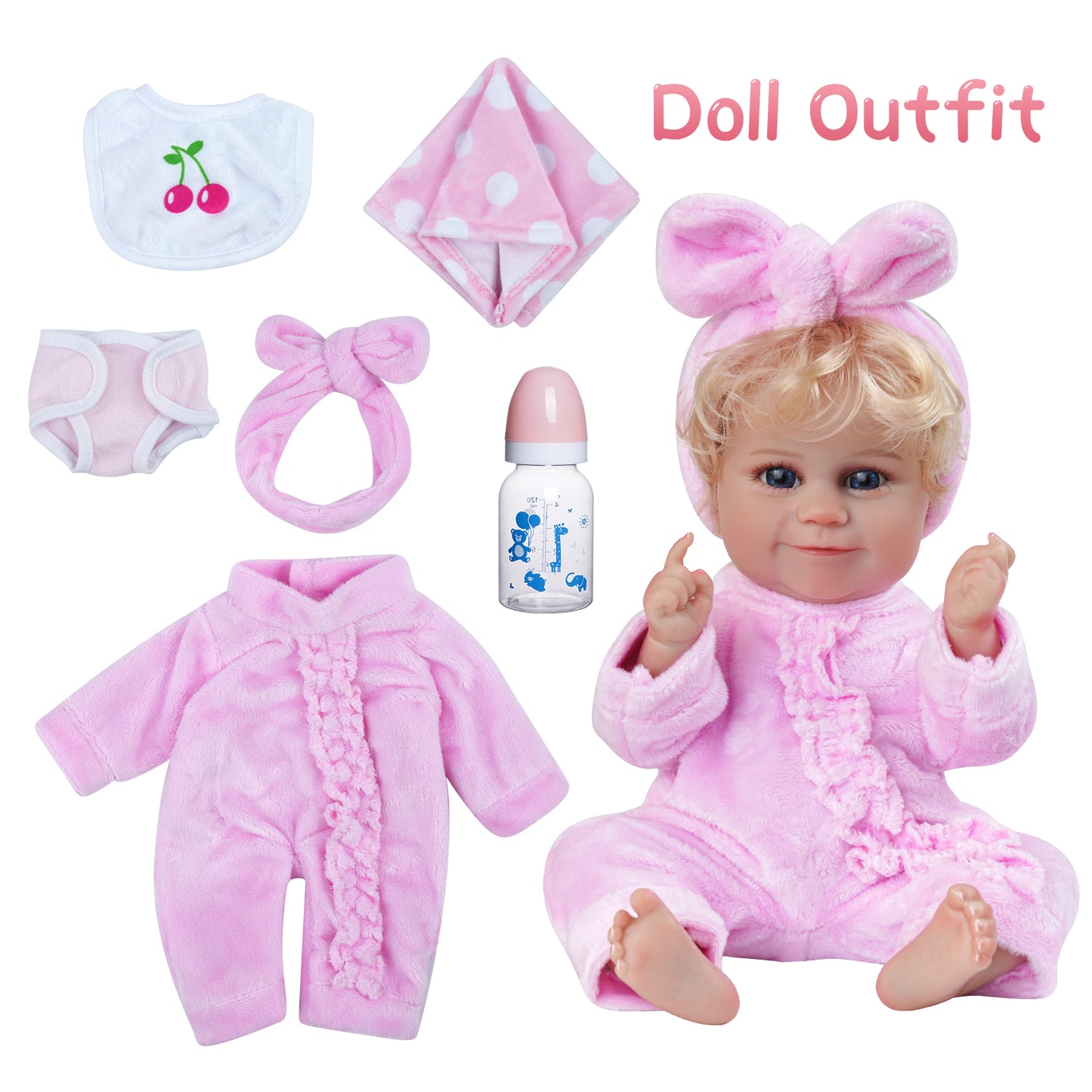 [Suitable for 12'' Girl] Time-Limited Offer! [EXTRA 10% OFF] Adoption Reborn Baby Essentials-8pcs Gift Set By Dollreborns®