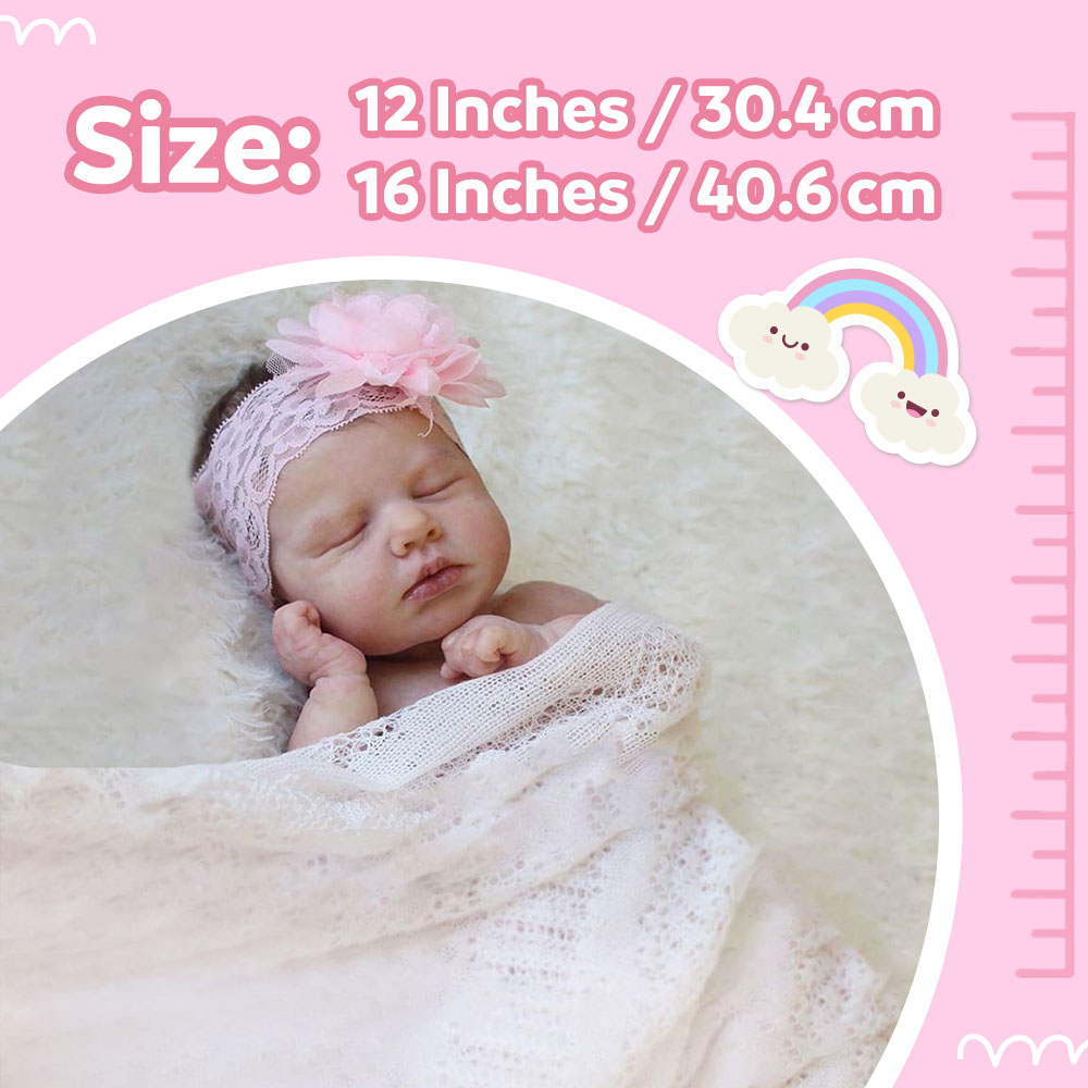 🎀12"&16" Flexible Waterproof Full Solid Silicone Real Baby Feeling Reborn Baby Doll Girl or  Boy Ollie, Sweet Dreamly Baby By Dollreborns®