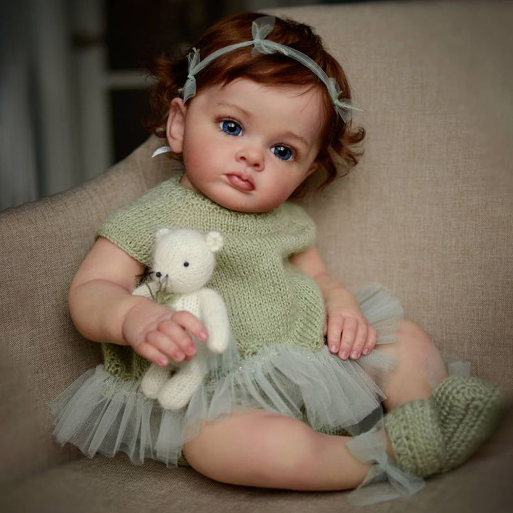 [🆓 Shipping]20" Lifelike Baby Dolls Truly Real Lifelike & Realistic Weighted Toddler Handmade Brown Hair Baby Sunnin