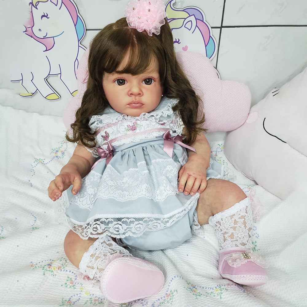 [Heartbeat💖 & Sound🔊] [New!]20'' Truly Looking Real Lifelike Soft Baby Girl Reborn Toddler Doll Qujiya