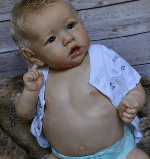 Dollreborns®12'' Realistic Handsome Awake Lifelike Reborn Baby Boy Doll Named George By Dollreborns