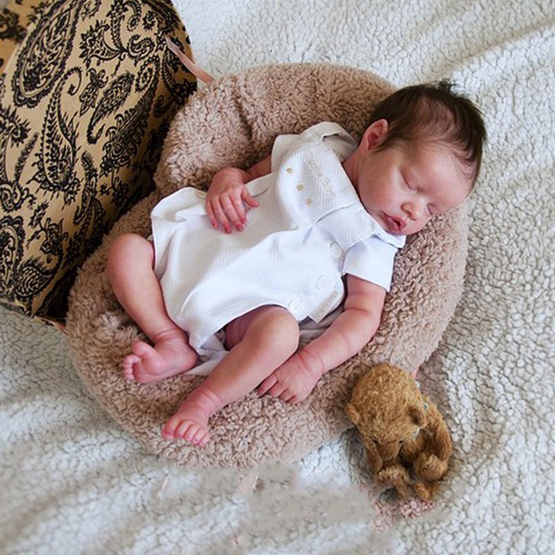 Eyes Blinking BABY!-[Coos and "Heartbeat"] Newborn Asleep Baby 17'' Realistic Tracy Vinyl Reborn Baby Doll Girl,#newbornphotography By 2024