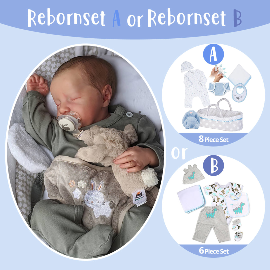 [Asleep Boy] 20 '' Lifelike Nateka Full Silicone Reborn Baby For Girl with Heartbeat & Sound By Dollreborns®