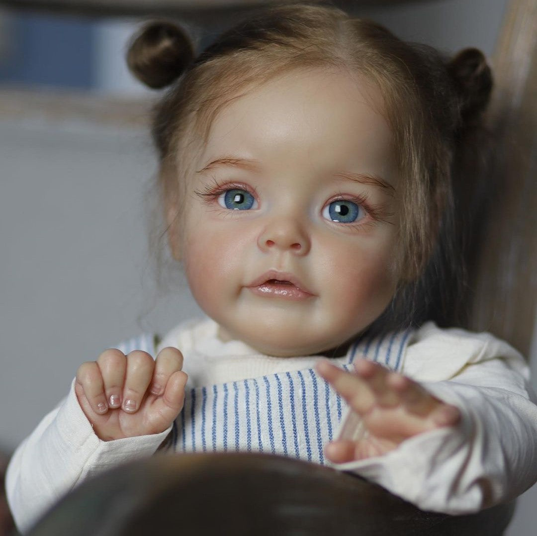 Dollreborns®22'' Realistic Reborn Beautiful Lifelike Baby Doll Girl with Curly Hair Named Alayna-Best Gift for Children