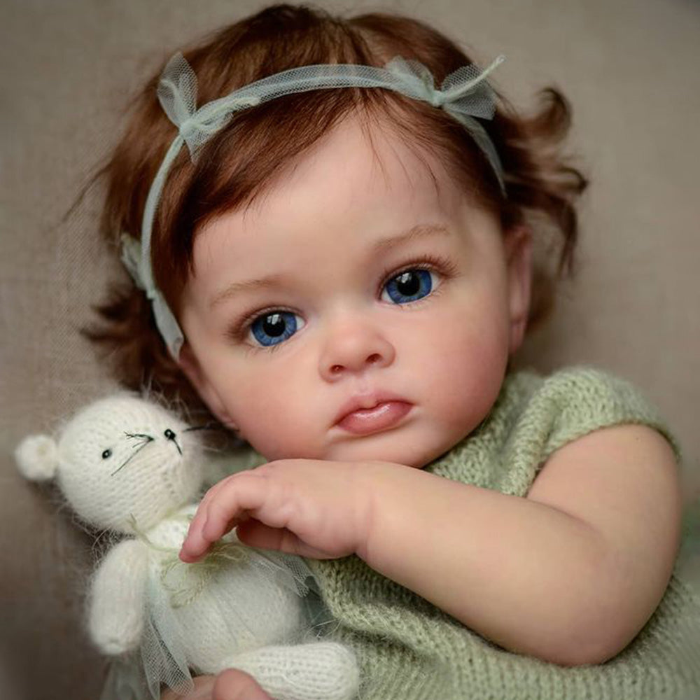 [🆓 Shipping]20" Lifelike Baby Dolls Truly Real Lifelike & Realistic Weighted Toddler Handmade Brown Hair Baby Sunnin