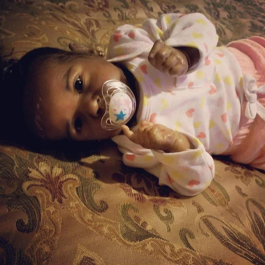 [African American] 12'' Little Jamani Brown Skin Cute Reborn Baby Dolls Black Girl Toy By Dollreborns®