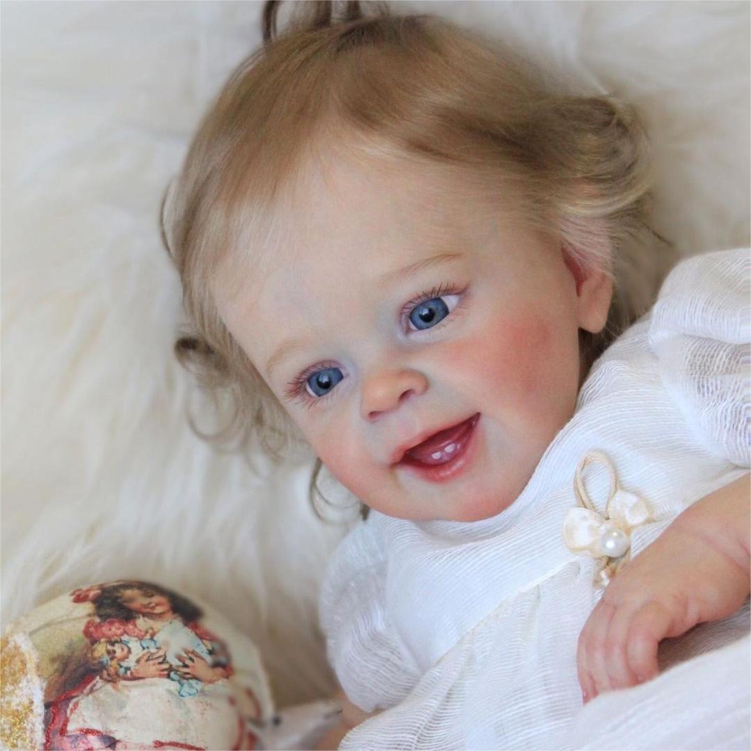 🌟Eyes can Open and Close-2024 New Arrival Function 20" Reborn Baby Doll Girl Hilary with Supple and Lush Blonde Hair& Delicate Reborn Gift Set