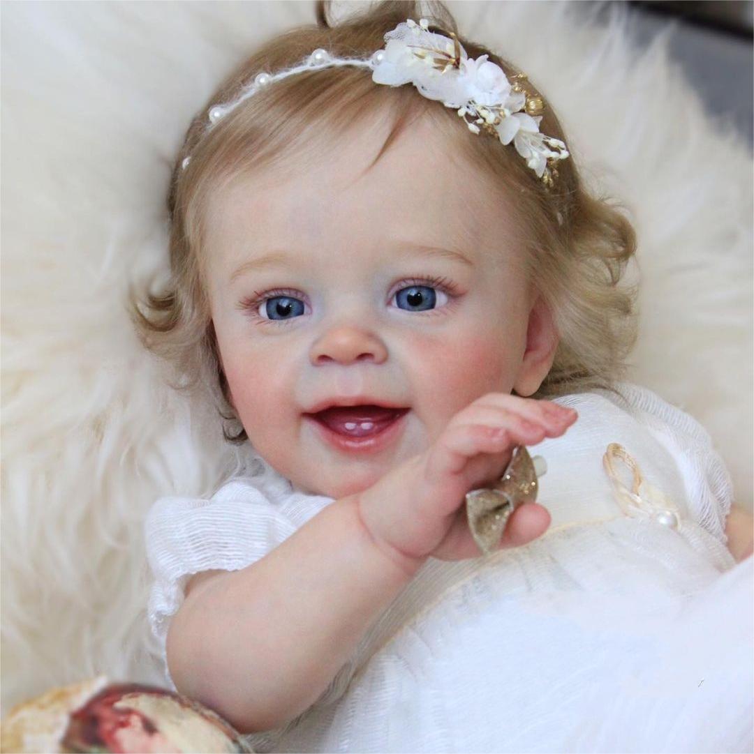 🌟Eyes can Open and Close-2024 New Arrival Function 20" Reborn Baby Doll Girl Hilary with Supple and Lush Blonde Hair& Delicate Reborn Gift Set