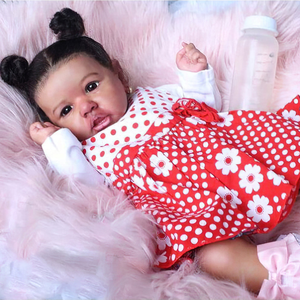 African American 12'' Handmade Pretty Derek Black Realistic Mini Reborn Baby Doll Girl , Ship From USA‎ By Dollreborns®