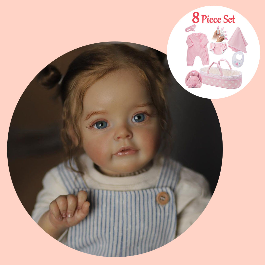 Dollreborns®22'' Realistic Reborn Beautiful Lifelike Baby Doll Girl with Curly Hair Named Alayna-Best Gift for Children