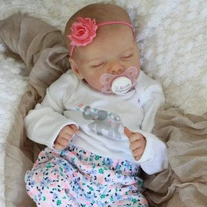 [Coos and "Heartbeat"] 17'' Real Lifelike Full Body Silicone Vinyl Newborn Journey Reborn Baby Doll Girl With Coos and "Heartbeat" By Dollreborns®