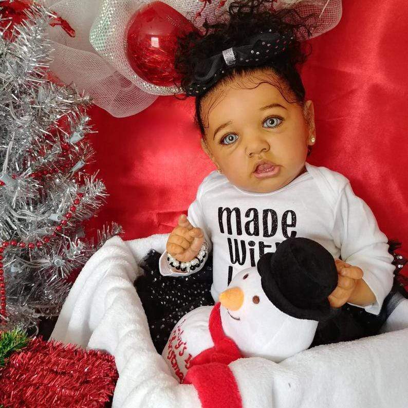 [Clearance Sale] Dollreborns®African American 20'' Little Tracy Black Silicone Vinyl Reborn Baby Doll Girl Toy By Dollreborns