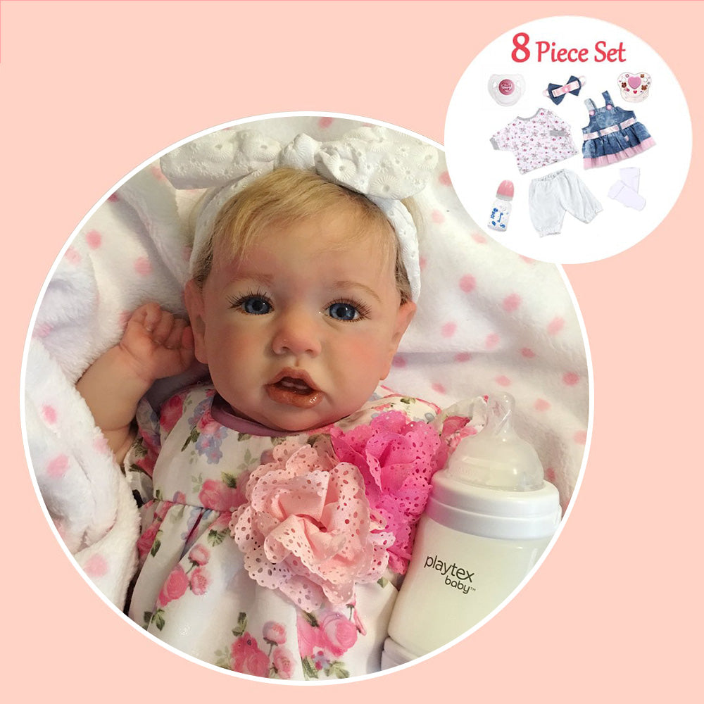 [Sweet Truly Baby Girl] Dollreborns®12'' Lifelike Nohren Touch Real Beautiful Awake Realistic Reborn Baby Doll Girl