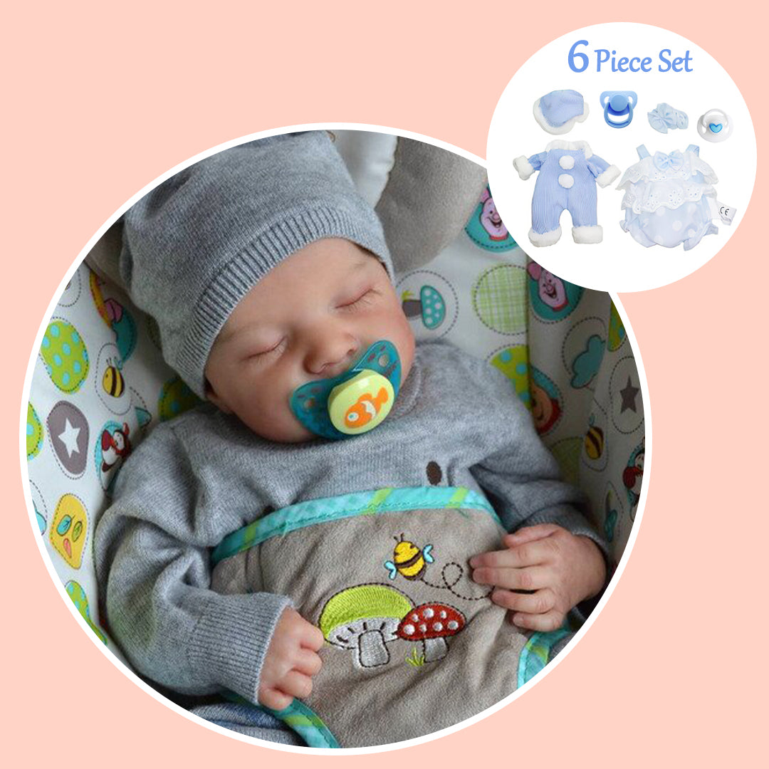 [Reborn Baby Boy] 12'' Lifelike Asleep Newborn Carley Handsome Full Body Silicone Vinyl Reborn Dolls By Dollreborns®