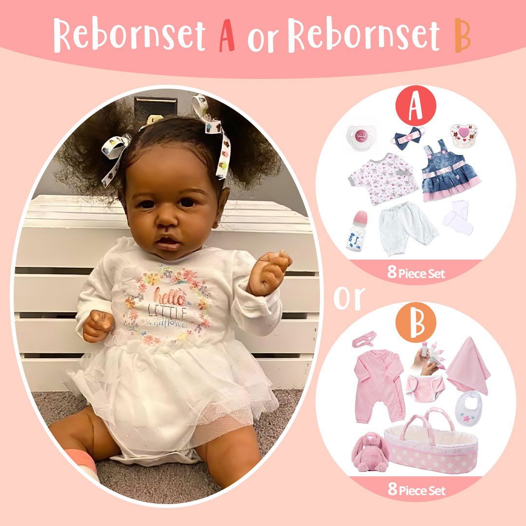 [Heartbeat & Sound] 20'' Diaz Black Realistic African American Reborn Baby Doll Girl By Dollreborns®