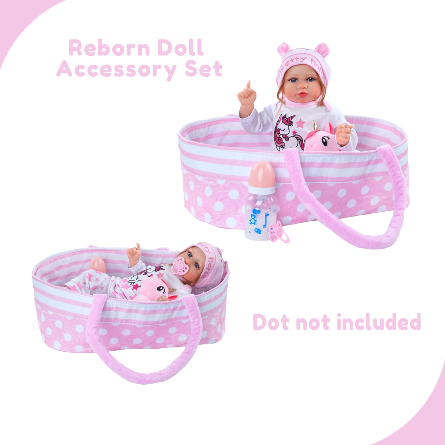 [Suitable for 17"-22'' Girl Dolls] Reborn Baby Essentials-8pcs Set Accessories