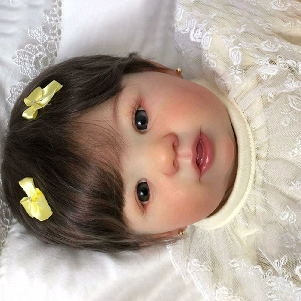 New 20'' Adorable Caucasian Girl Baby Doll Agula Reborn Cloth Body Baby Doll