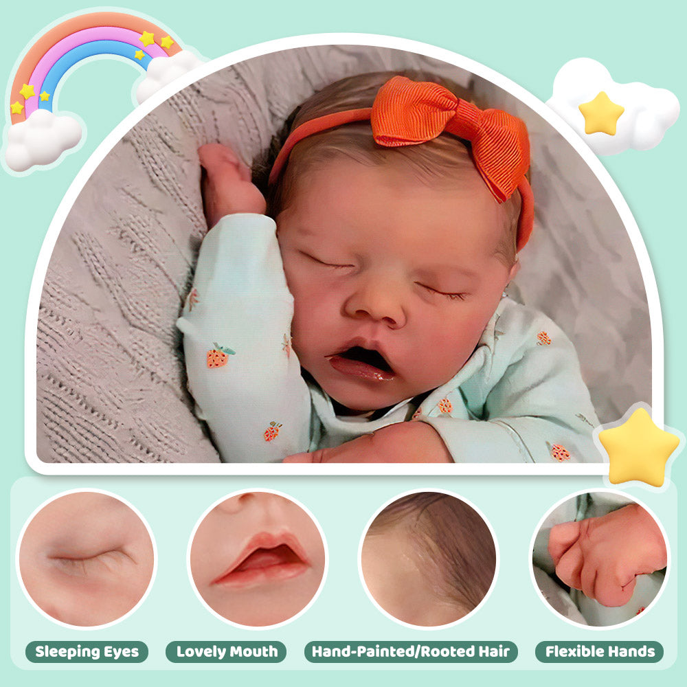 [New in] 17'' Real Lifelike Martha Realistic Newborn Reborn Baby Doll Girl That Look Real With Heartbeat Coos and Breath By Dollreborns®